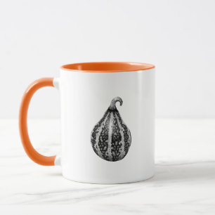 Halloween Autumn Pumpkin Ink Stipple Drawing Mug
