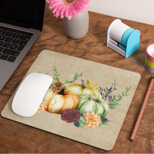 Halloween Autumn Pumpkin Watercolor Mouse Mat (Creator Uploaded)
