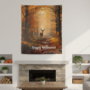 Halloween Autumn Thanksgiving Forest Deer Tapestry