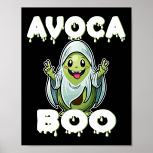Halloween Avocado Pun Ghost Costume Funny Veggie A Poster