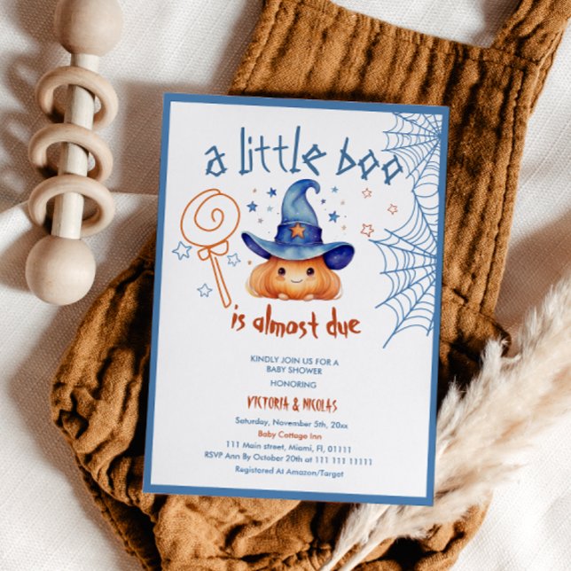 Halloween Baby Boy Shower Pumpkin Invitation (Creator Uploaded)