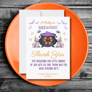 halloween baby brewing baby shower cute thank you card