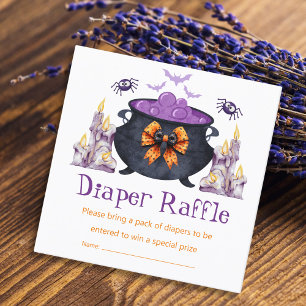 halloween baby brewing diaper raffle baby shower   enclosure card
