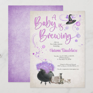 Halloween Baby Brewing Shower Invitation