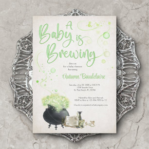 Halloween Baby Brewing Shower Invitation