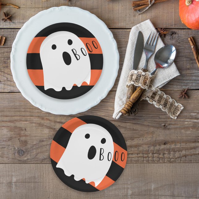 Halloween Baby Ghost Boo Paper Plate (Creator Uploaded)