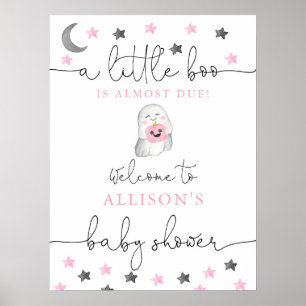 Halloween baby girl ghost baby shower welcome sign