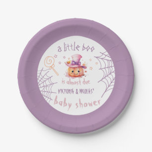 Halloween Baby Girl Shower Paper Plate
