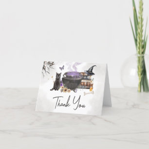Halloween Baby is Brewing Baby Shower Thank You Card