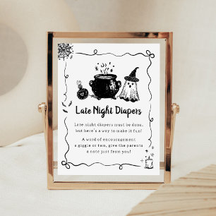 Halloween Baby is Brewing Late Night Diapers Sign