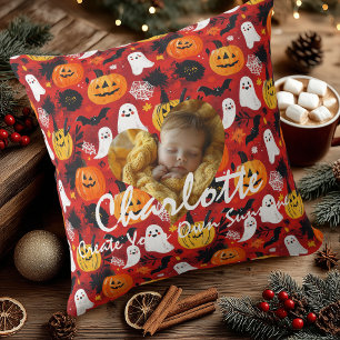 Halloween Baby Pillow with Photo and Quote  