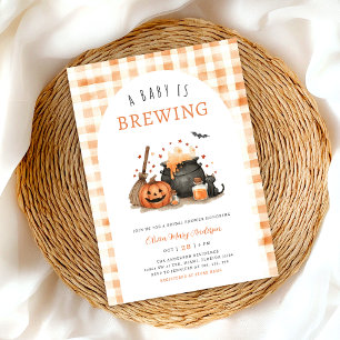 Halloween Baby Shower A Baby is Brewing  Invitation