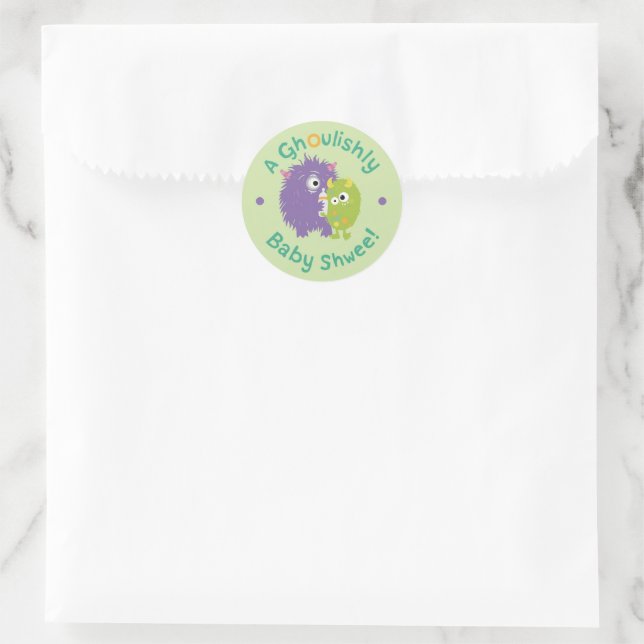 Halloween Baby Shower A Ghoulishly Good Time Classic Round Sticker (Bag)