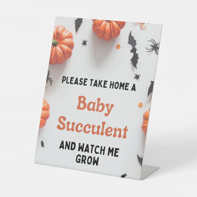 Halloween Baby Shower A Little Boo Invitation Pedestal Sign (Front)