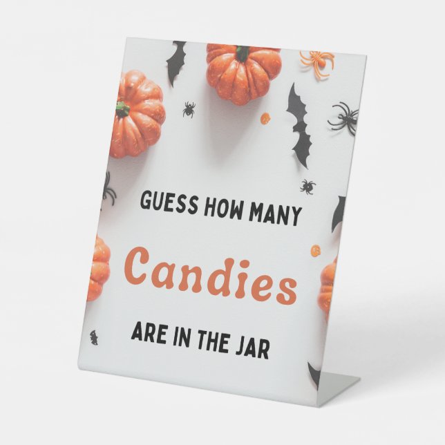 Halloween Baby Shower A Little Boo Invitation Pedestal Sign (Front)