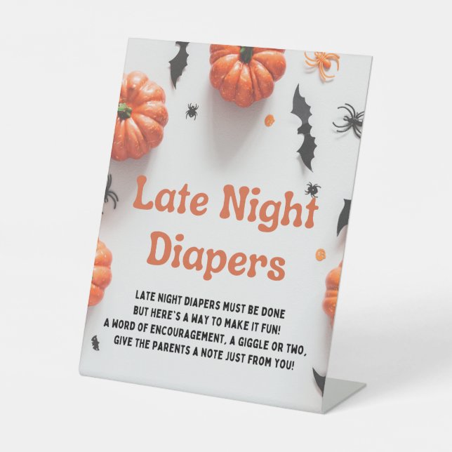 Halloween Baby Shower A Little Boo Invitation Pedestal Sign (Front)