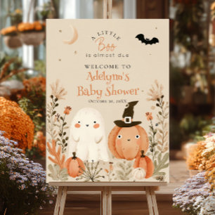 Halloween Baby Shower A Little Boo Is Due Welcome Poster