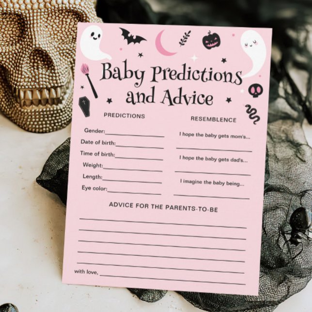Halloween Baby Shower Baby Predictions Game Card (Creator Uploaded)