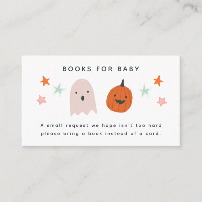 Halloween Baby Shower Book Request Enclosure Card (Front)