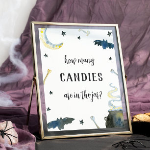 Halloween Baby Shower Candy Guessing Game Sign