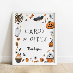 Halloween Baby Shower Cards and Gifts Poster