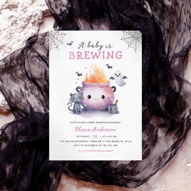 Halloween Baby Shower Cute Ghost Invitation (Creator Uploaded)
