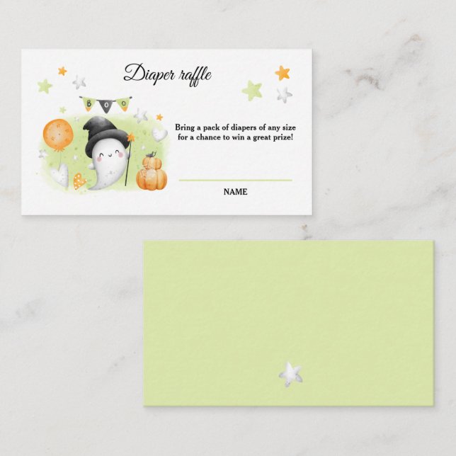 Halloween Baby Shower Diaper Raffle Card (Front/Back)