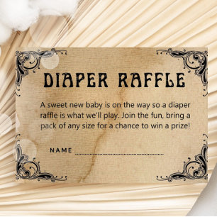 Halloween Baby Shower Diaper Raffle Vintage Enclosure Card