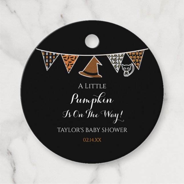 Halloween Baby Shower Favour Tags (Front)