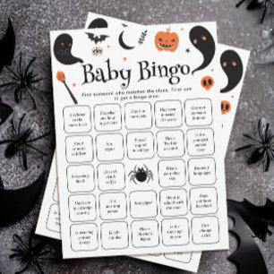 Halloween Baby Shower Find the guest Bingo Card
