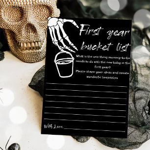 Halloween Baby Shower First Year Bucket Game Card