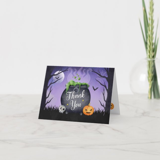 Halloween Baby Shower Folded Thank You Card (Front)