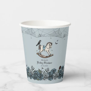 Halloween Baby Shower French Blue Rocking Horse Paper Cups