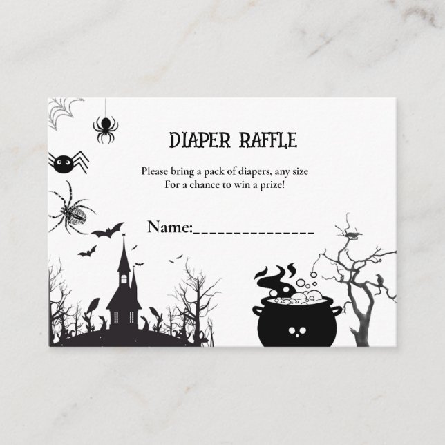 Halloween baby shower game diaper  request enclosure card (Front)