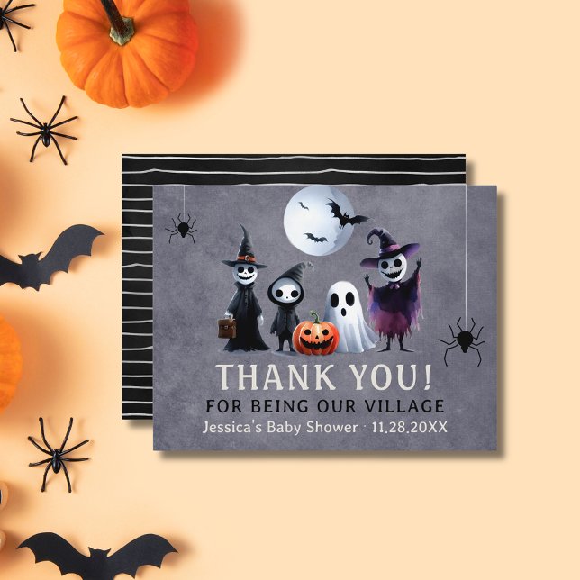 Halloween Baby Shower Haunted Village Thank You Card (Halloween Baby Shower Haunted Village Thank You Card)