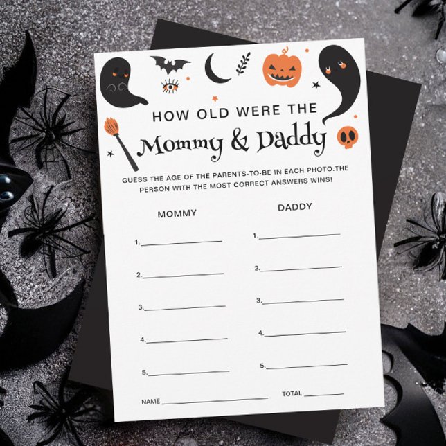 Halloween Baby Shower How Old Were They Game Card (Creator Uploaded)