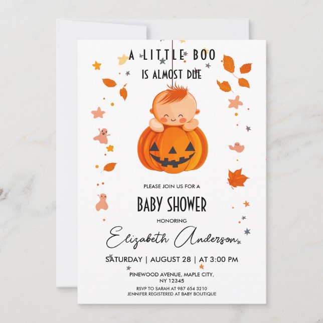 Halloween Baby Shower Invitation (Front)