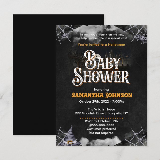 Halloween Baby Shower Invitation (Front/Back)