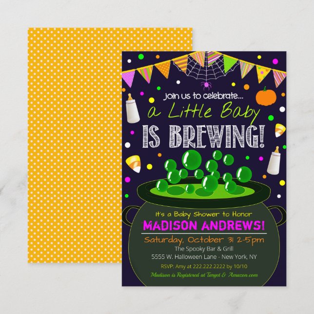 Halloween Baby Shower Invitation (Front/Back)