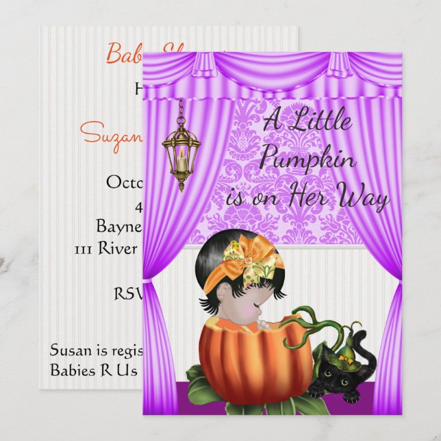 Halloween Baby Shower Invitation (Front/Back)