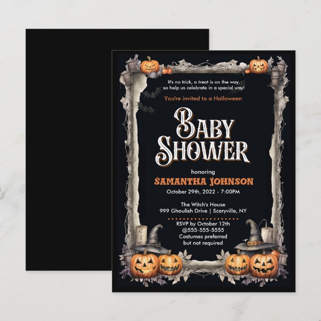Halloween Baby Shower Invitation (Front/Back)