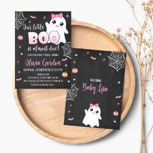 Halloween Baby Shower Invitation Cute Ghost Girl
