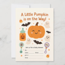 Halloween Baby Shower Invitation – Cute Pumpkin