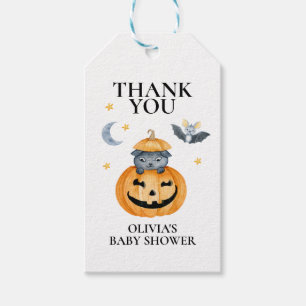 Halloween Baby Shower Jack-O-Lantern Pumpkin Favou Gift Tags