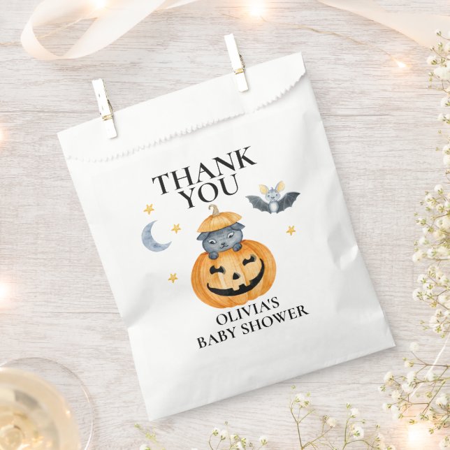 Halloween Baby Shower Jack-O-Lantern Pumpkin Favour Bags (Clipped)