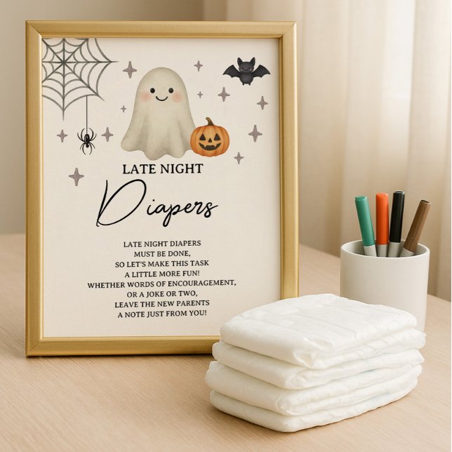 Halloween Baby Shower Late Night Diapers Budget Flyer (Creator Uploaded)
