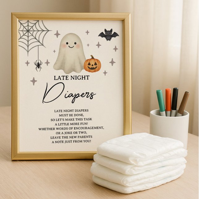 Halloween Baby Shower Late Night Diapers Poster (Creator Uploaded)