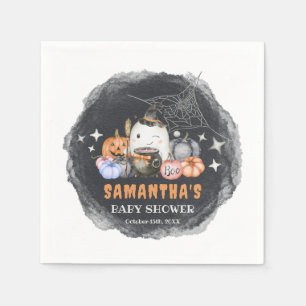 Halloween Baby Shower Little Boo Pumpkin Paper Napkin