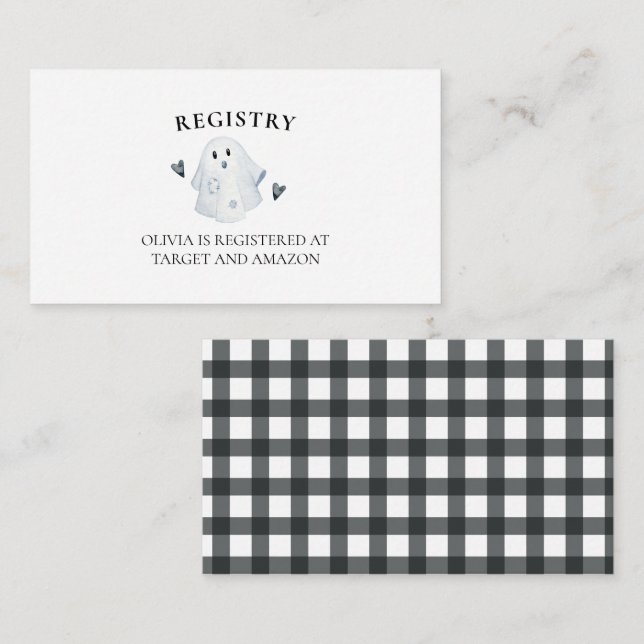 Halloween Baby Shower Little Boo Registry Enclosure Card (Front/Back)