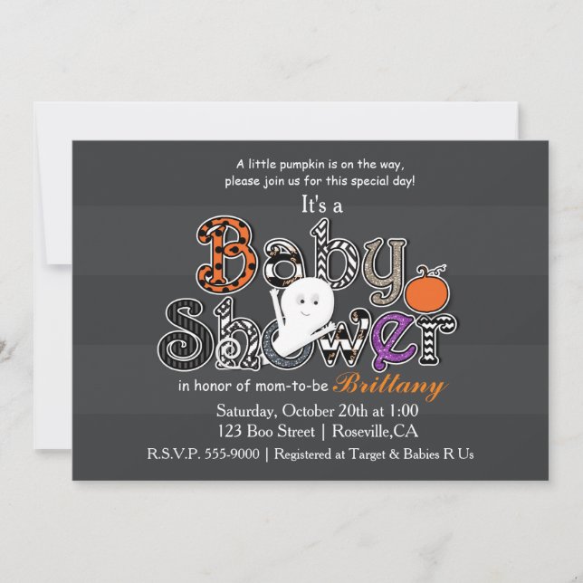 Halloween BABY SHOWER Modern Chic Invitation (Front)